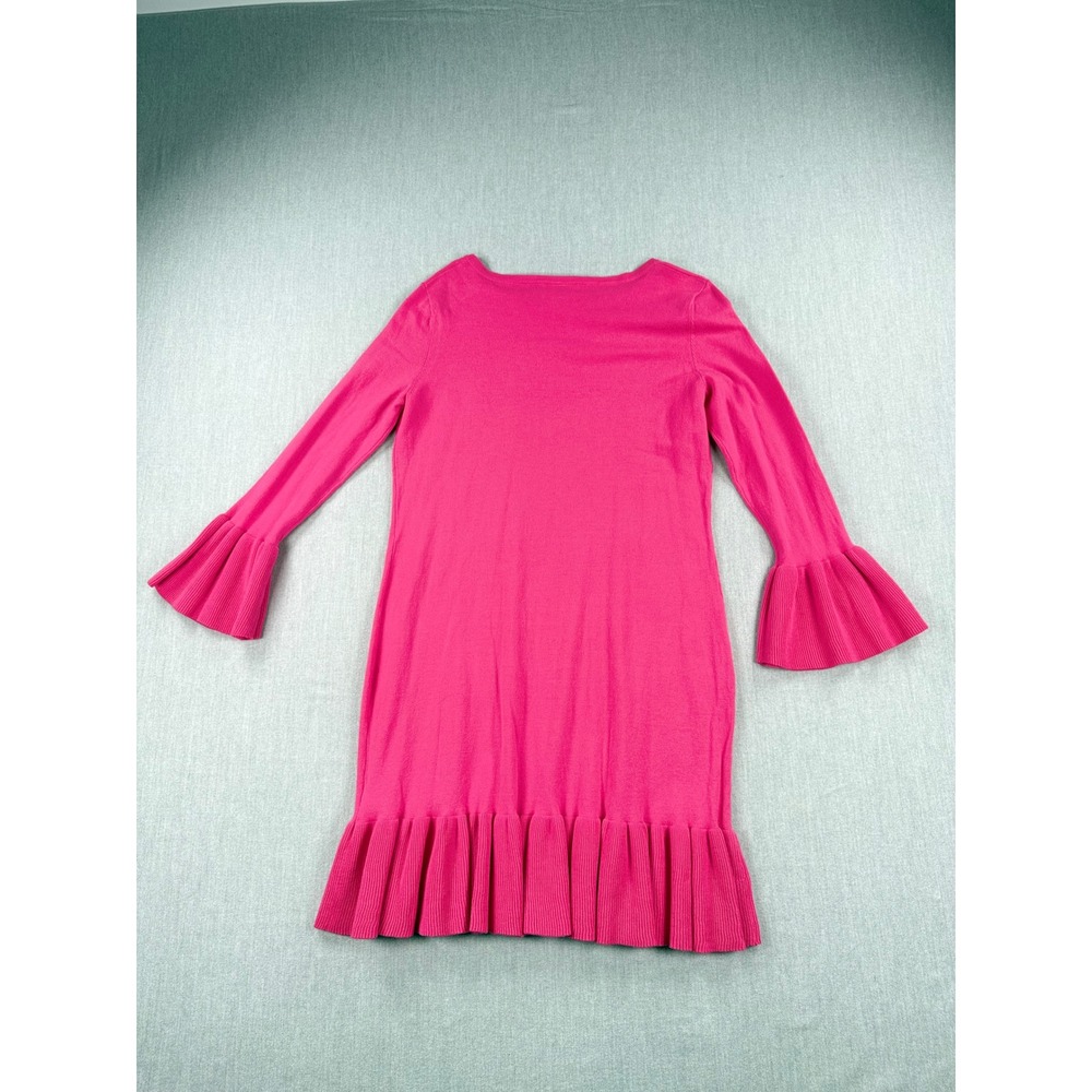 Sail to Sable STS Pink Long Sleeve Flounce Hem Sweater Dress NMR1813 Womens Sz M - Picture 7 of 8